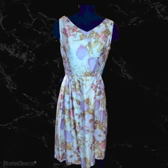 Vintage Dresses & Skirts - Vintage 1950s 1960s garden party tea dress madmen